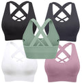 Heathyoga Adjustable High Impact Sports Bras for Women High Support Padded Workout Bras Strappy Sports Bra Pack for Yoga