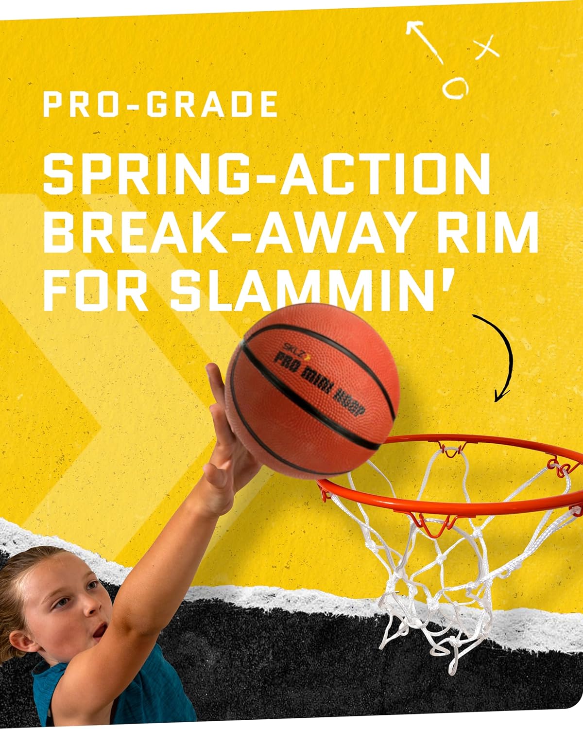 SKLZ Pro Mini Indoor Basketball Hoop - Over The Door Portable Design | Perfect for Home, Dorms, and Offices