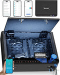 BILLCONCH Biometric Gun Safe - Quick Access Pistol Safe with LCD & Voice Guide for Home or Car