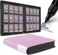 D DACCKIT Top Loader Binder - 12 Pocket Card Holder for 480 Cards | Light Purple, Fits 3" x 4" Sleeves