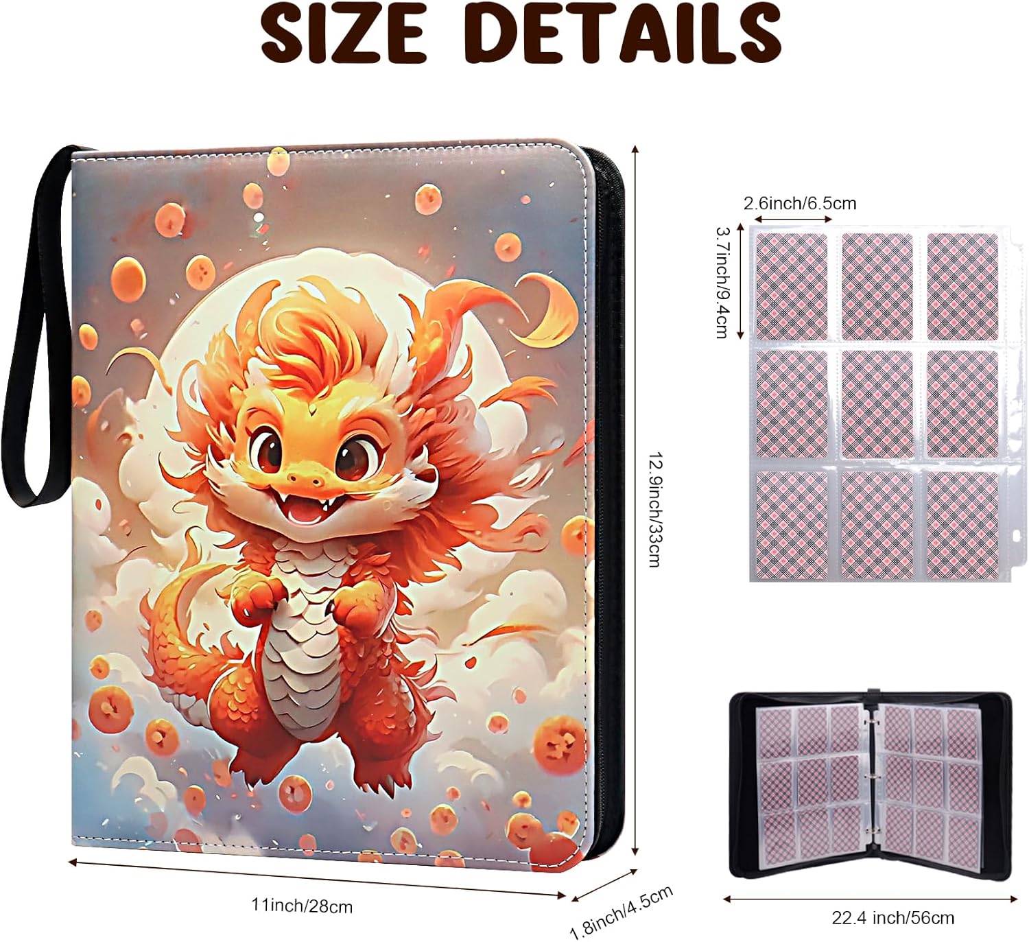 Skiennix Card Binder - 900 Pockets Trading Card Holder with 50 Removable Sleeves | Organized for Kids