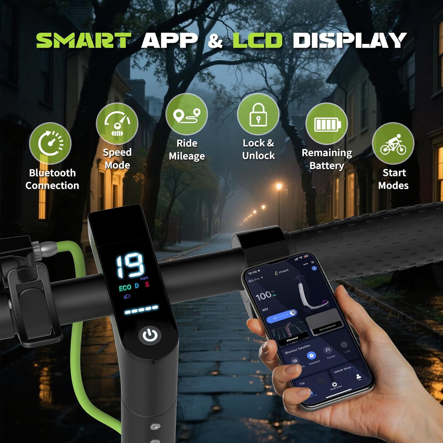 WERHY Electric Scooter - 350W/500W Motor, 19/22 MPH Speed, 15-28 Miles Range | Lightweight & Foldable with Dual Braking Systems