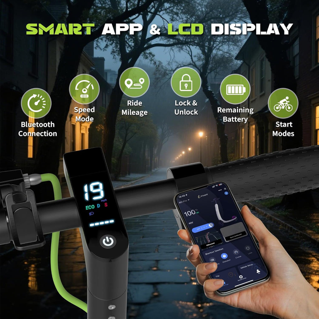 WERHY Electric Scooter - 350W/500W Motor, 19/22 MPH Speed, 15-28 Miles Range | Lightweight & Foldable
