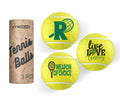 CybGene Tennis Gifts, Personalized Tennis Ball, Set of 3 Unique Tennis Balls with Gift Package, Perfect for Tennis Teammate, Partners - Initial R