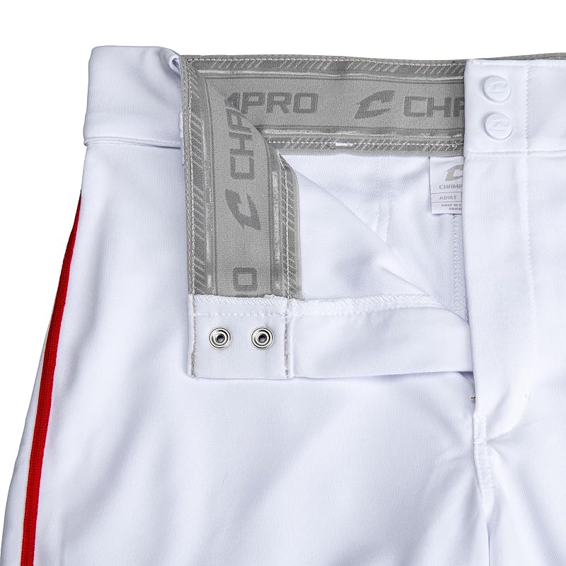 Champro Triple Crown 2.0 Baseball Knickers with Braid - White, Scarlet, Medium