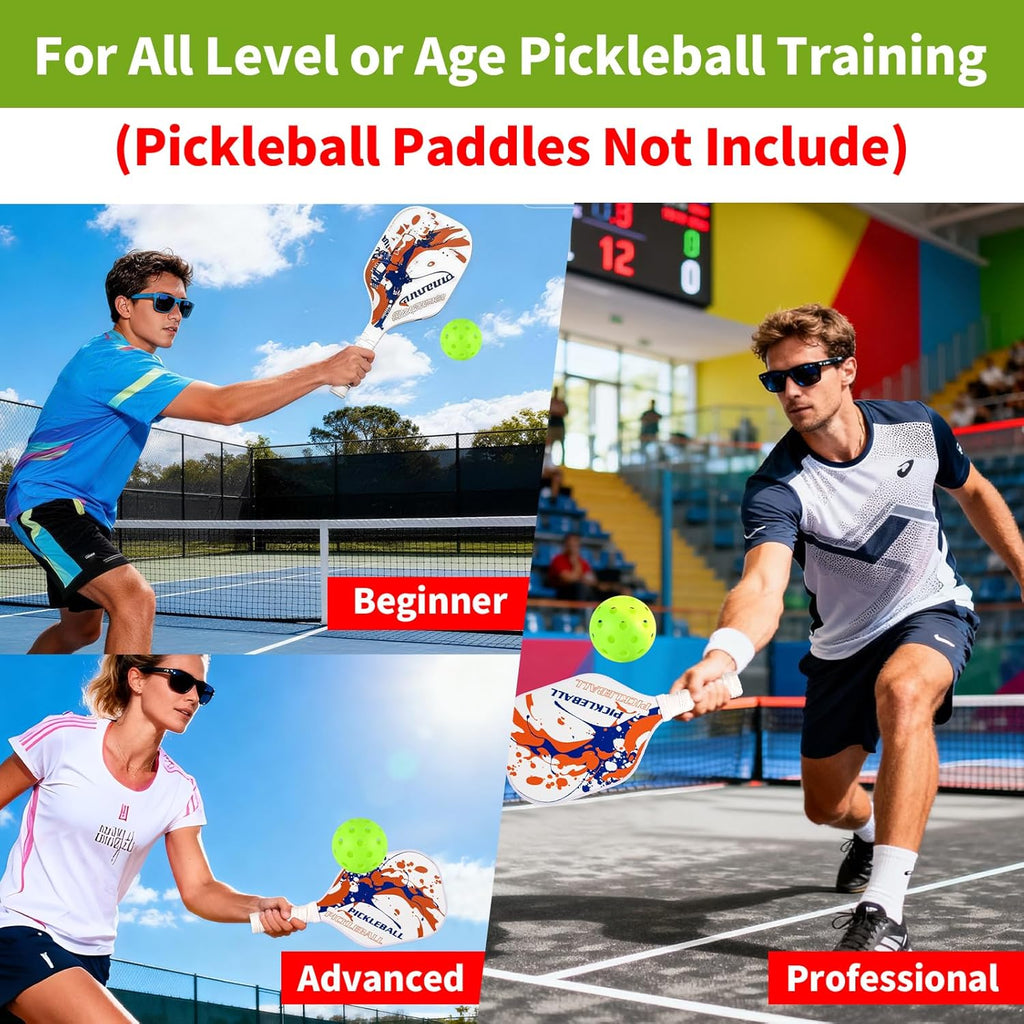 Pickleball Balls Set - 40 Hole Precision Drilled Outdoor Balls | Durable Plastic for Indoor & Outdoor Play