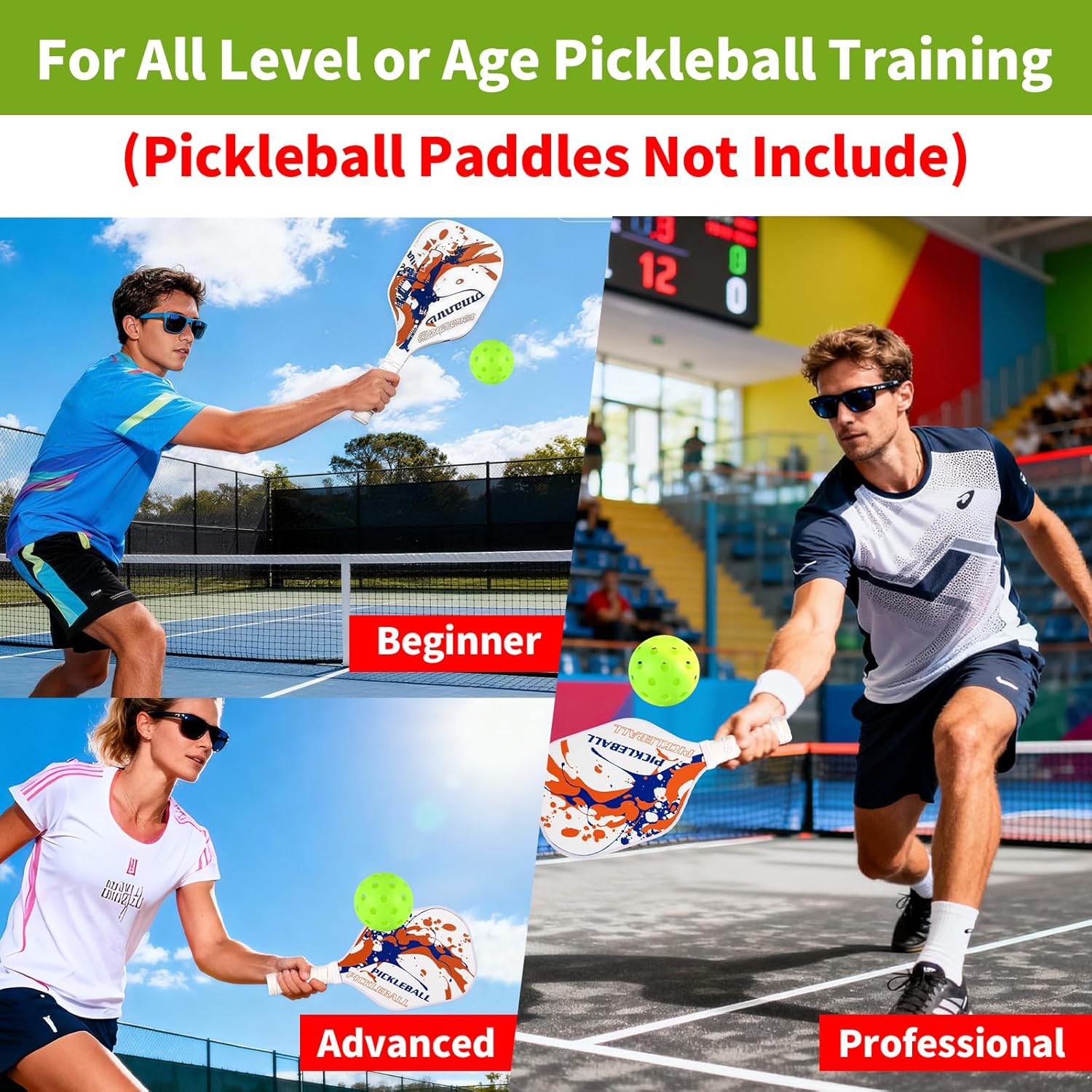 Pickleball Balls Set - 40 Hole Outdoor Balls with 8mm Precision Drilling | 100 Pcs Professional Quality