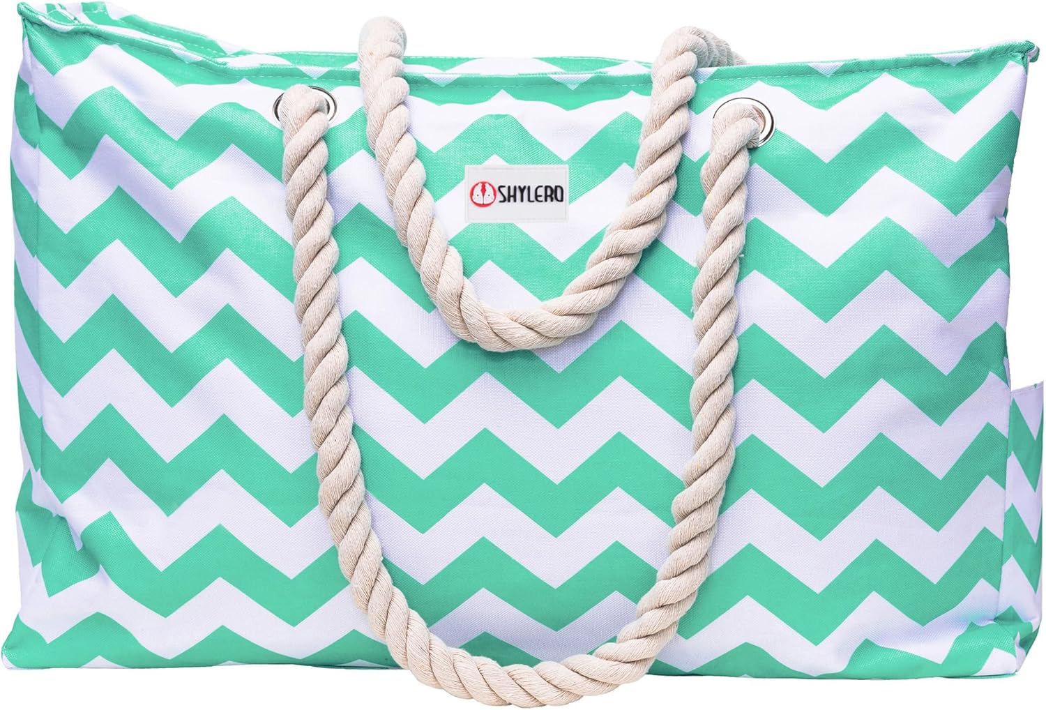 Skiennix Beach Tote - Family Size Waterproof Bag with Cooler Pocket & 7 Pockets Total