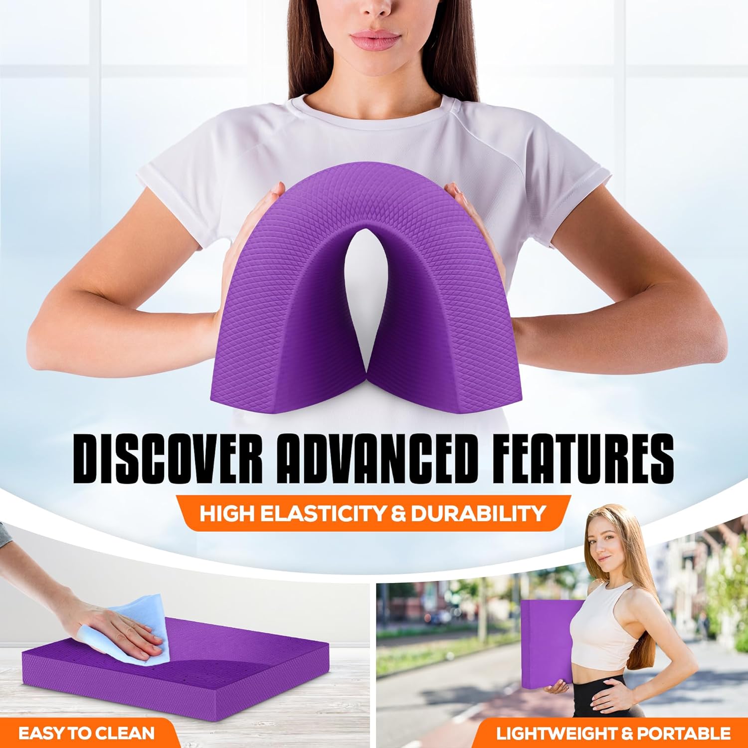 Yes4All Balance Pad - Nonslip TPE Foam for Fitness & Yoga | Upgraded Sizes L, XL, XXL in Multicolor