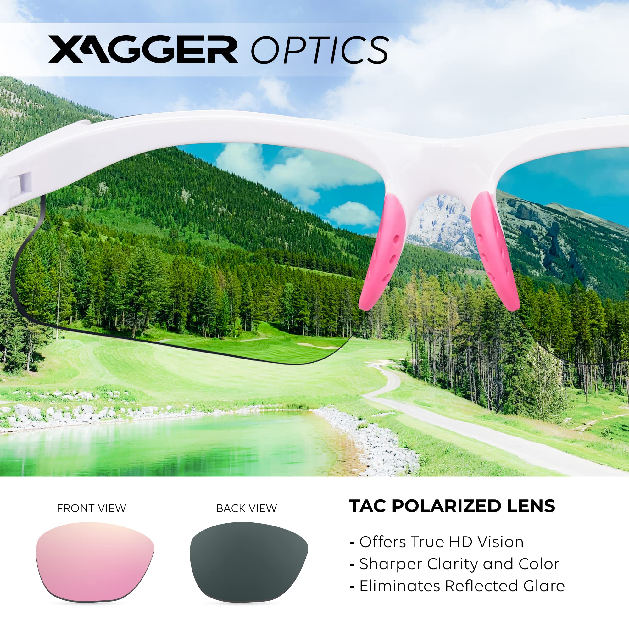 Xagger Kids Youth Polarized Sports Sunglasses for Boys Girls Baseball Softball Glasses TR90 Frame