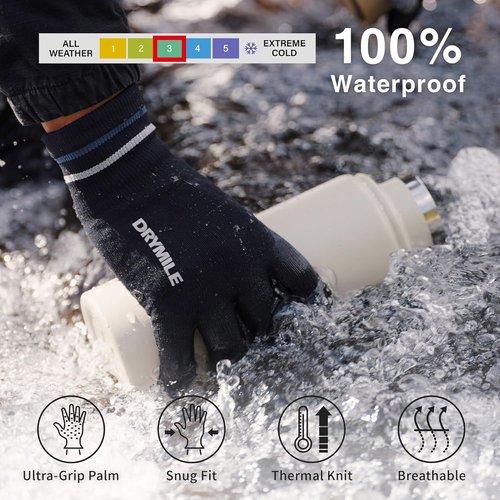 DRYMILE HYLA Waterproof Dexterity Gloves - All-Weather Wool Blend for Men & Women | Touchscreen & Non-Slip Grip