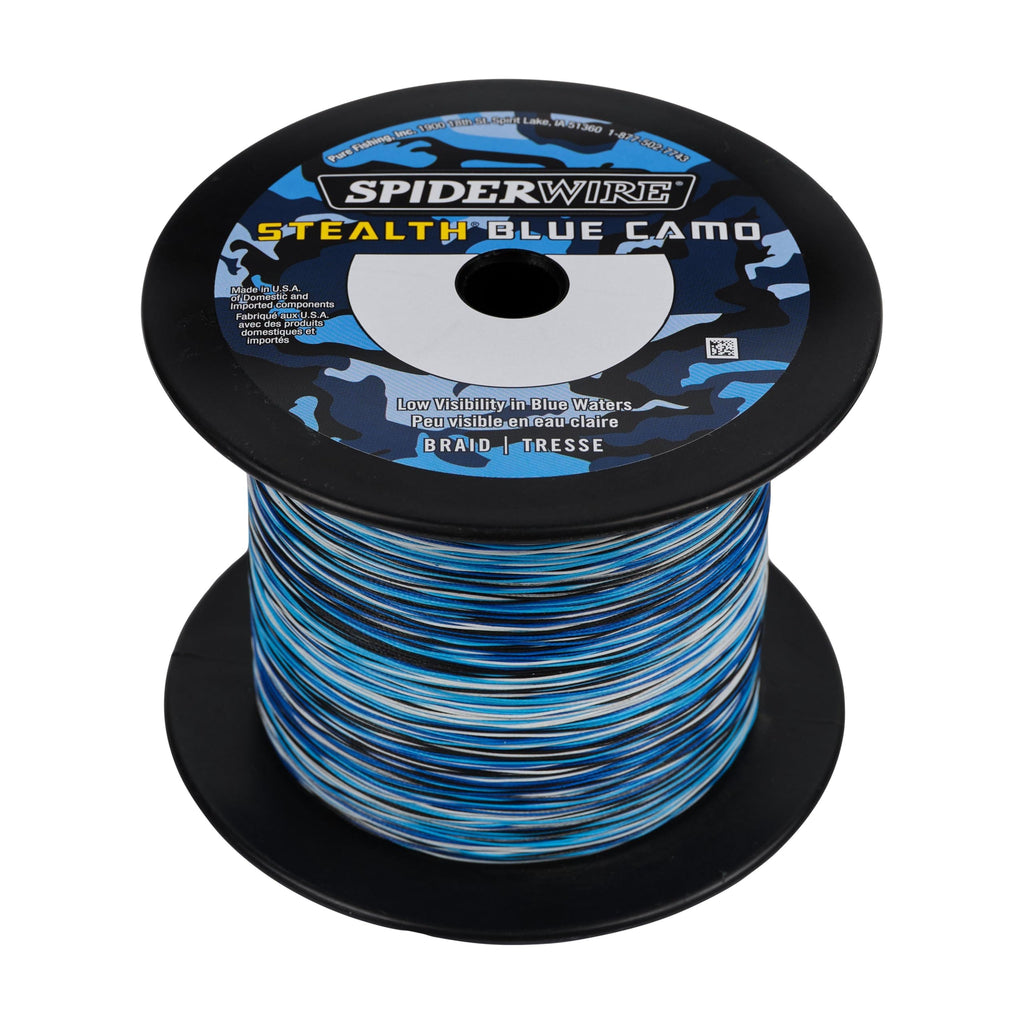 SpiderWire Stealth® Superline, Blue Camo, 50lb | 22.6kg, 3000yd | 2743m Braided Fishing Line, Suitable for Saltwater and Freshwater Environments