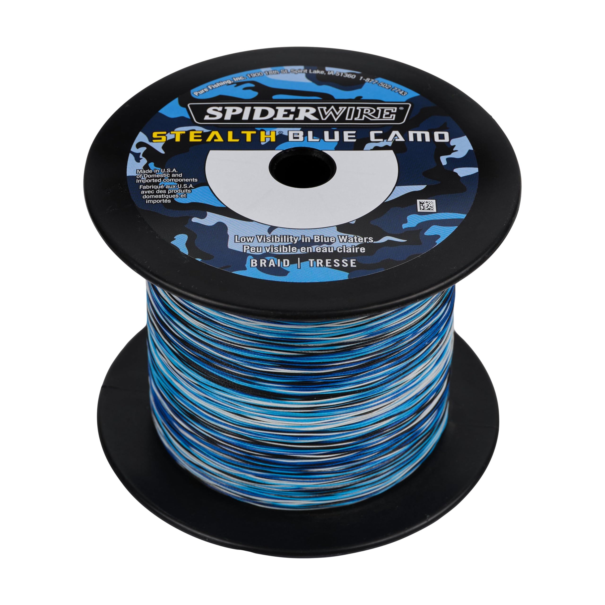 SpiderWire Stealth® Superline, Blue Camo, 50lb | 22.6kg, 3000yd | 2743m Braided Fishing Line, Suitable for Saltwater and Freshwater Environments