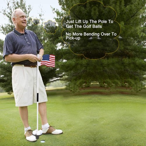 KINGTOP Golf Hole Cup Flagpole Set for Practice Putting Green, 4” Putting Cup Fit PGA | LPGA | USGA Regulations, 2-Section Flag Stick Design, 3 Feet, 4-Pack