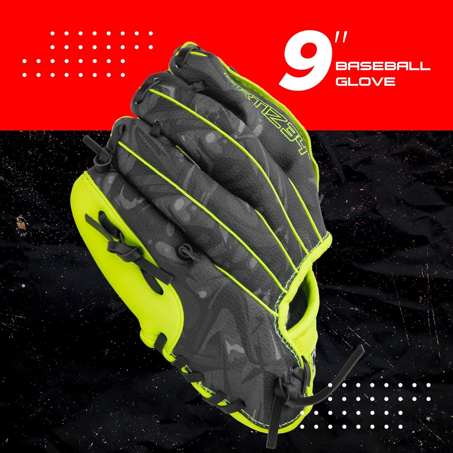 Ortiz34 Youth T-Ball Set - 25” Aluminum Bat with -10 Drop & 9” Lightweight Foam Core Glove | Vibrant Graffiti Print