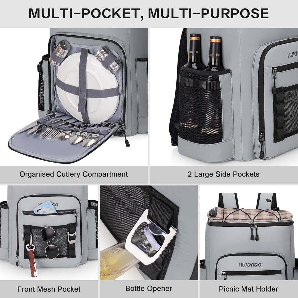 Skiennix Waterproof Insulated Cooler Backpack - Large 52 Cans Capacity, Leak-Proof Design, Soft & Versatile