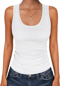 ANRABESS Women's Sleeveless Scoop Neck Tank Top - Casual Slim Fit Ribbed Knit Cami for Summer
