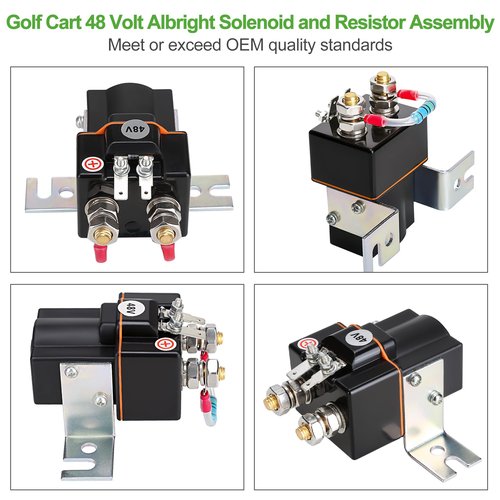 10L0L 48V Golf Cart Albright Solenoid and Resistor Assembly Compatible with Club Car DS 1995-up & Precedent 2004-08 Golf Cart Part Replaces OEM# 101908701 102774701 1014947