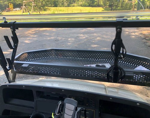 ECOTRIC Front Clay Cargo Utility Basket Compatible with EZGO TXT Golf Cart w/Mounting Brackets - NOT Fit RXV or ST Models (43.3 "X 13" X 4.3")
