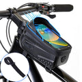 LLTTLTMM Waterproof Bike Bag, Long Extension Strap, Top Tube Bag Under 6.9'', Large Capacity, Touch Screen Compatible