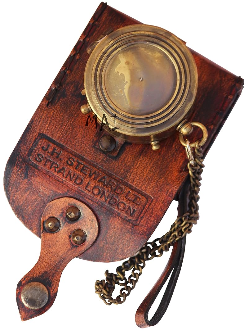 Brass Pocket Compass for Hiking – Antique Style, Survival Navigation Tool