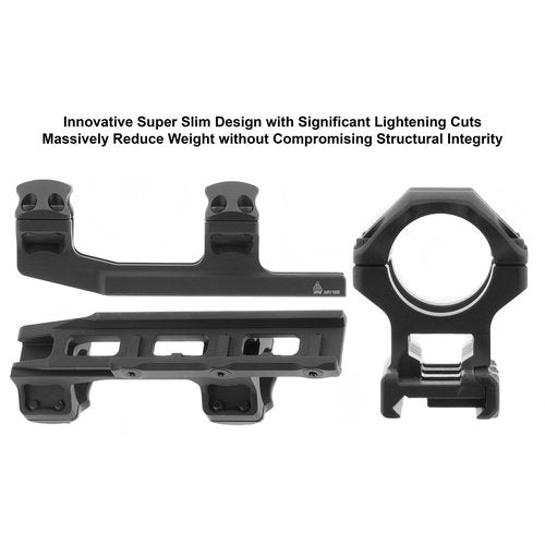 UTG ACCU-SYNC™ 1" Med. Profile 50mm Offset Pic. Rings, Red, Medium