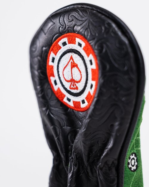 Pins & Aces Casino Craps Themed Head Covers - Premium, Hand-Made Classic Casino Leather Style - Tour Quality Golf Club Cover - Style and Customize Your Golf Bag (Utility)