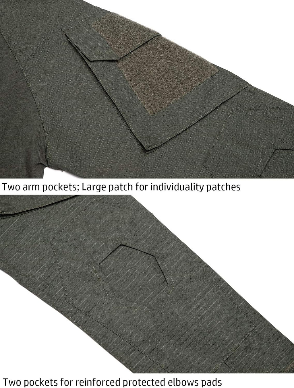 ReFire Gear Men's Tactical Camo Combat Shirt - Slim Fit Long Sleeve with 1/4 Zipper