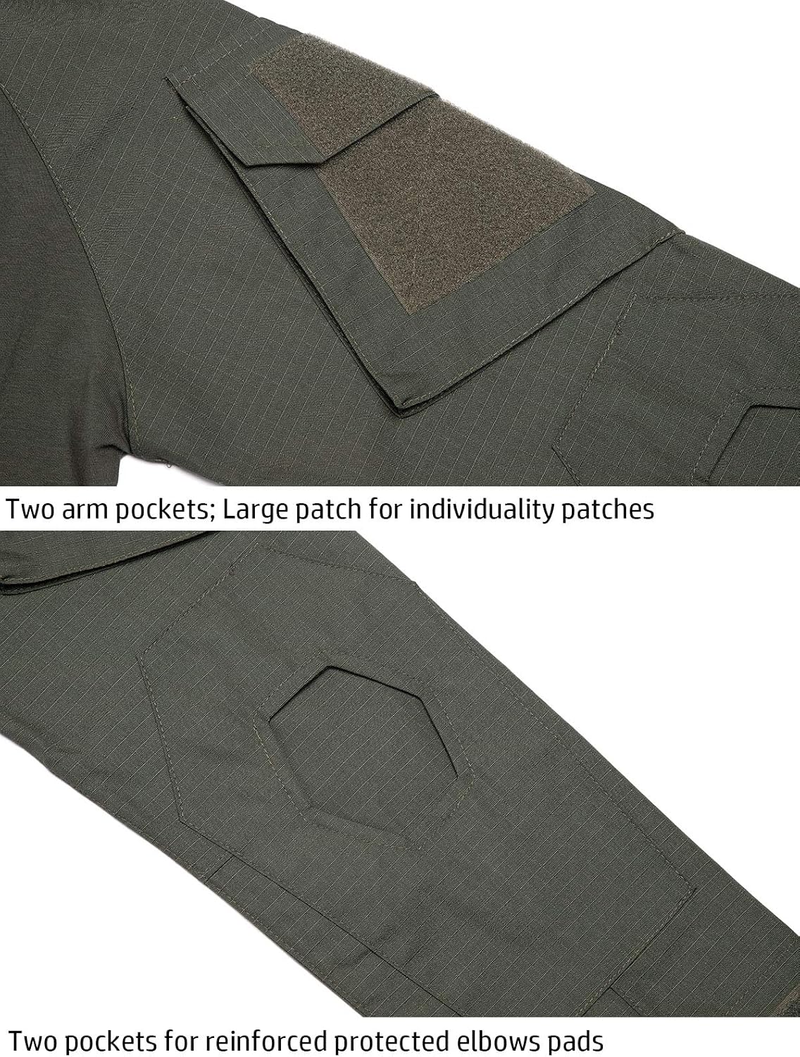 ReFire Gear Men's Tactical Camo Combat Shirt - Slim Fit Long Sleeve with 1/4 Zipper