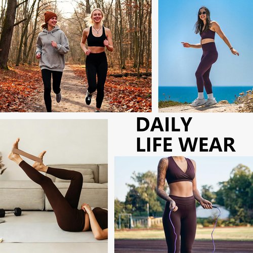 Dimore Leggings for Women with Pockets,Womens Workout Leggings High Waisted Yoga Pants for Tummy Control Gym
