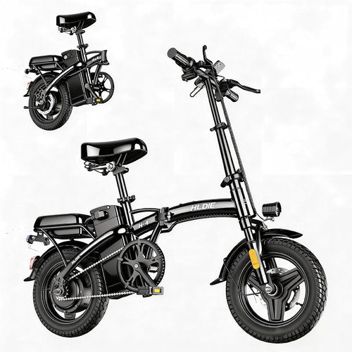HLOIE Folding Electric Bike - 750W Motor, 23MPH Max Speed | Compact 14" Ebike with 48V12AH Battery, 35 Miles Range
