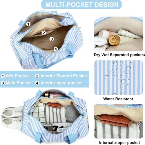 BLUBOON Duffle Bag - Cute Gym Bag for Girls with Shoe Compartment & Waterproof Design | Perfect for Travel