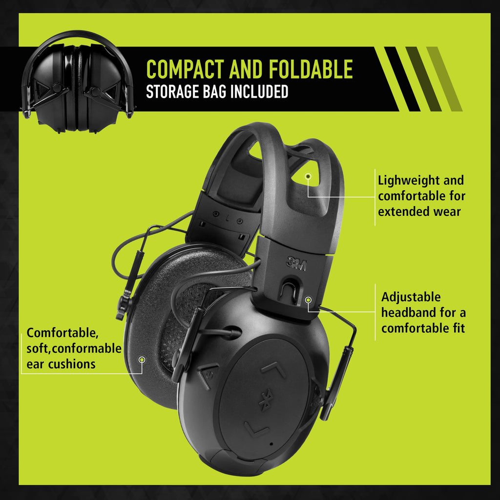 Peltor Sport Tactical 500 Bluetooth Hearing Protection Ear Muffs, 25 dB Noise Reduction Rating, Electronic Hearing Protection Headphones for Shooting, Hunting, Mowing, Construction, Concerts, & More