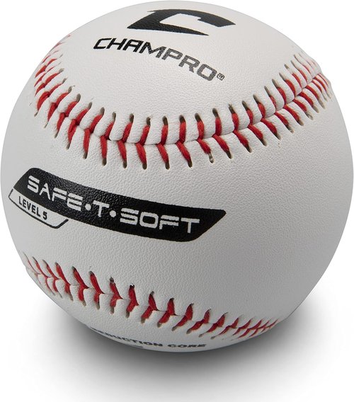 Champro Safe-T-Soft Level 5 Baseballs - White 9-Inch Pack of 12 for Safe Play and Practice