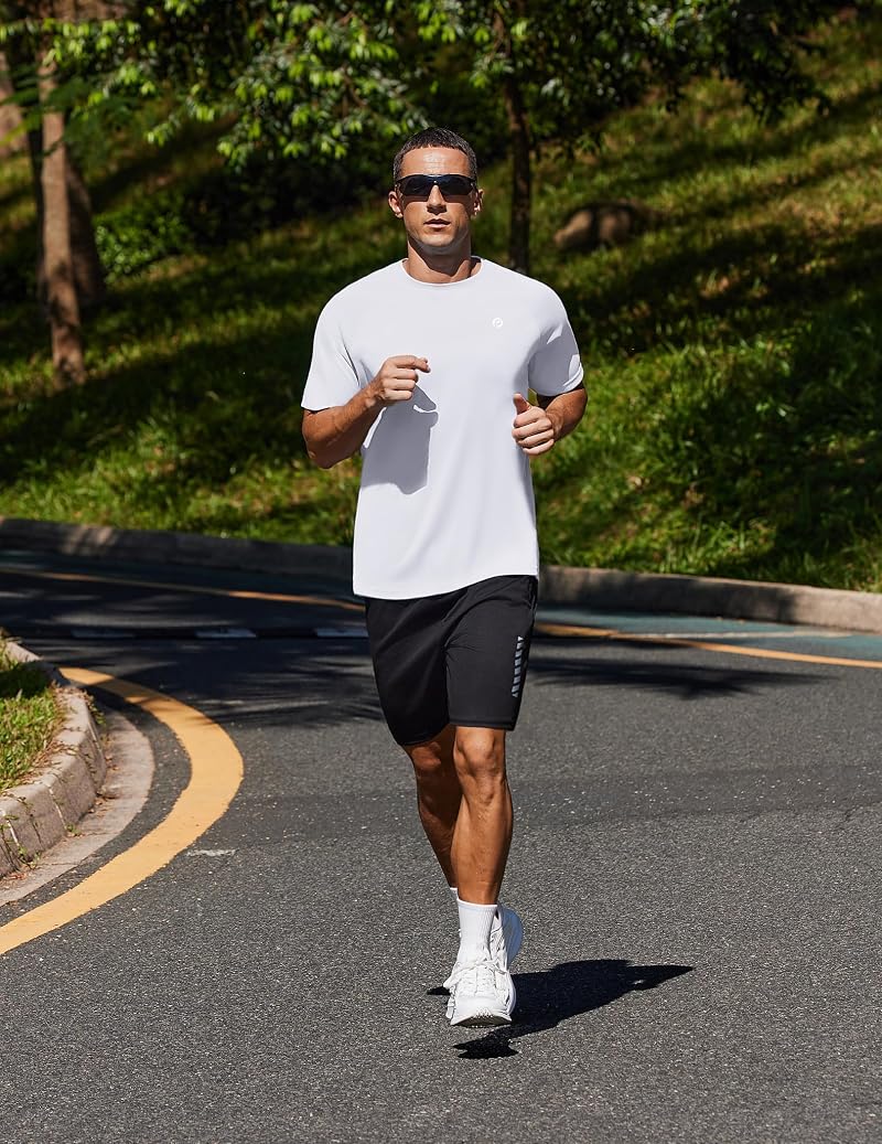 Men's Quick-Dry UPF 50+ Short Sleeve T-Shirt - White, Large