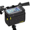 RegalRider Bike Handlebar Bag – Waterproof 5L Large Capacity Storage Front Bike Bag, Top Touchscreen Phone Pouch, Bike Storage Bag Includes Extra Sides Pockets & Shoulder Strap for Outdoor Riding
