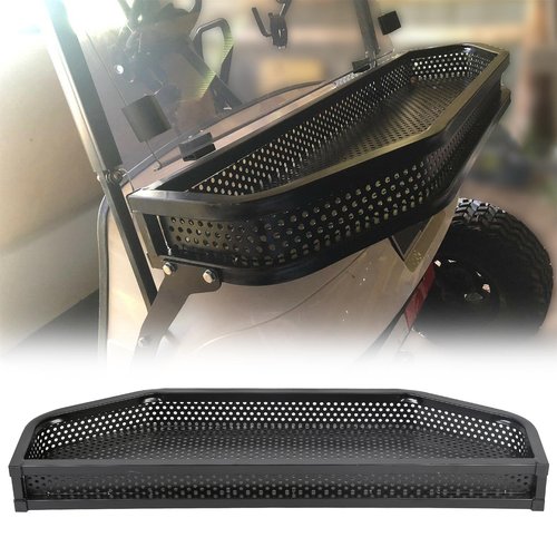 ECOTRIC Front Clay Cargo Utility Basket Compatible with EZGO TXT Golf Cart w/Mounting Brackets - NOT Fit RXV or ST Models (43.3 "X 13" X 4.3")