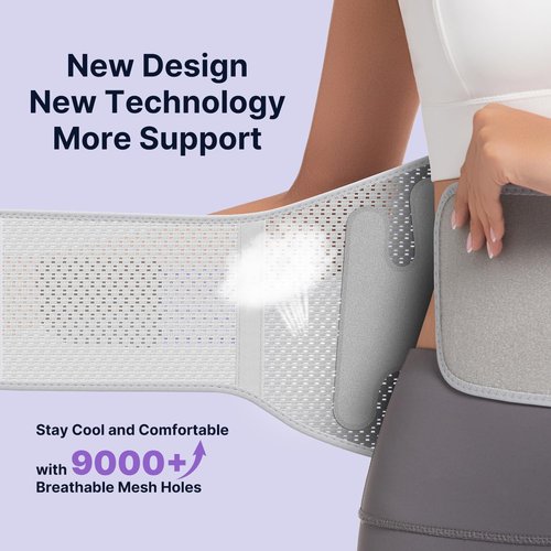 Fit Geno Back Brace for Lower Back Pain Women: Adjustable Lumbar Support Brace for Pain Relief - Breathable Waist Belt for Comfort - L