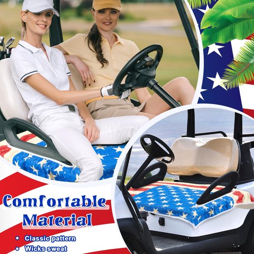 DaisyInner 2 Sets Golf Cart Seat Covers Towel Blanket Made of Microfiber, 51 x 31 Inch Easy to Install and Clean, Soft, Offer Protection for Your Golf Car Seat for All Seasons (Us Flag)