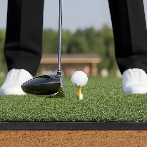 Domivans Golf Mat Elite Golf Hitting Mats Practice Outdoor & Indoor,5x4ft Turf Driving Range Mats for Golf Simulators and Practice with 10 Balls,9 Tees,31mm Thickening