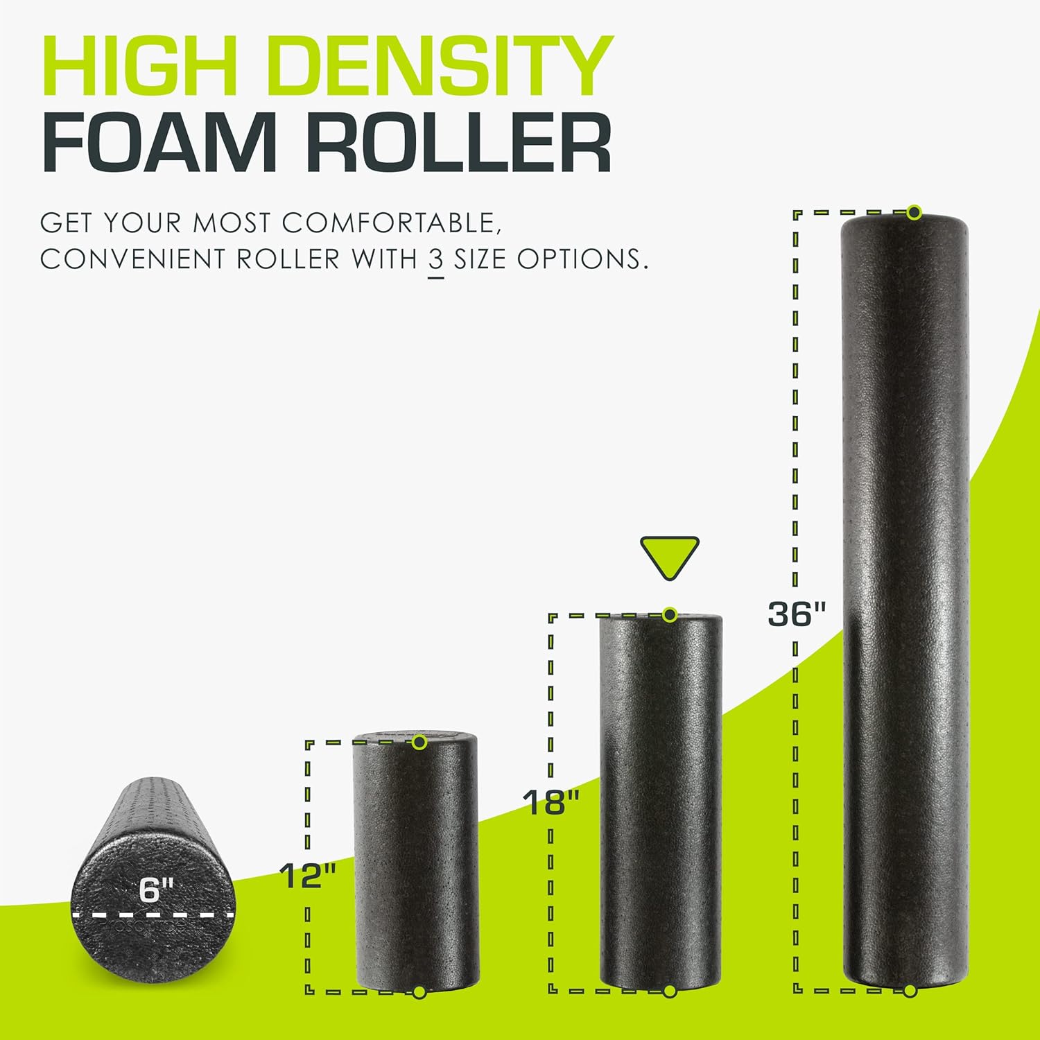 ProsourceFit Foam Roller - 18-Inch Firm Full Body Massage Tool for Yoga & Post-Workout Recovery | Black