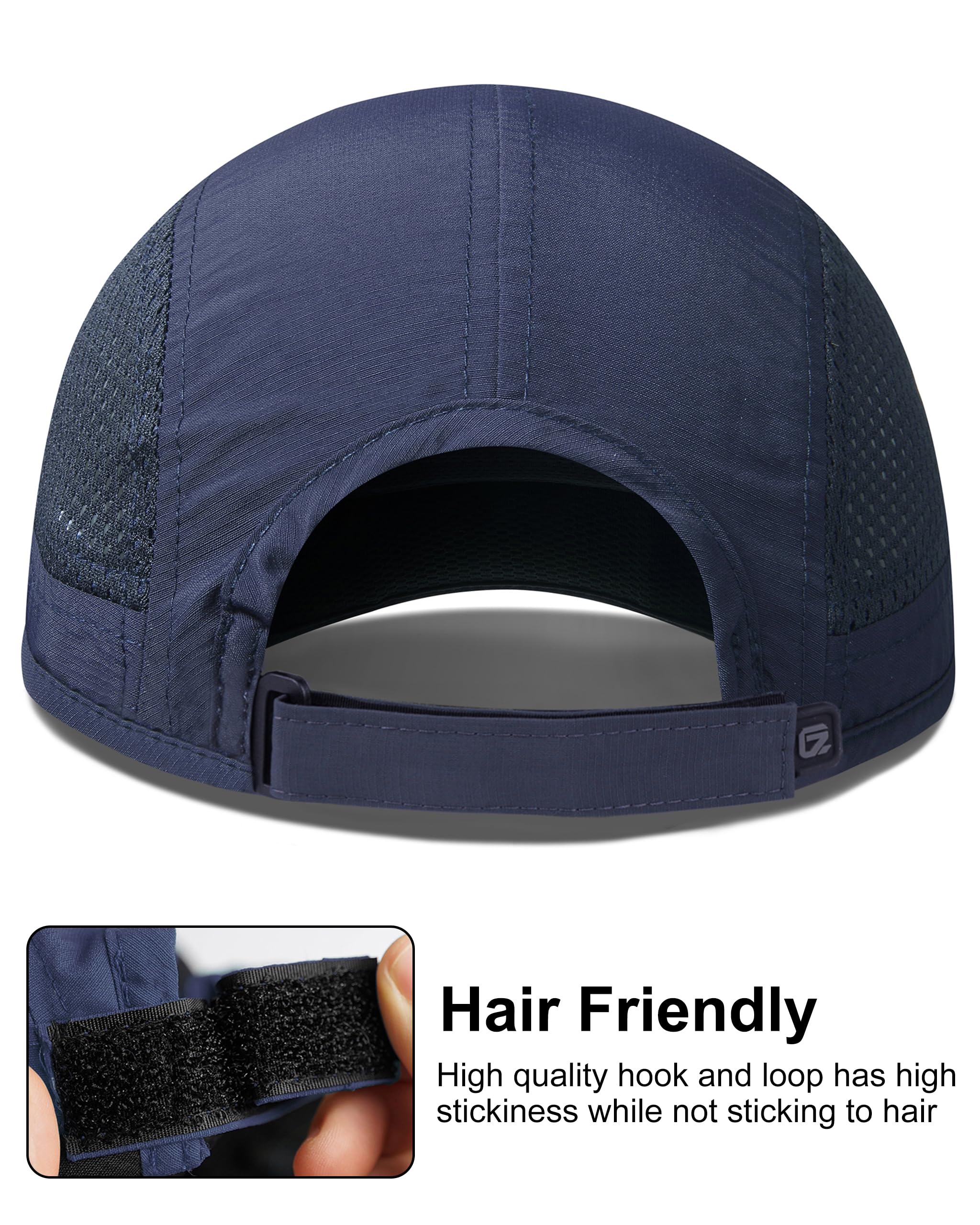 GADIEMKENSD Men Outdoor Hat Reflective Folding Running Sport Hats Summer Cool UPF 50 Sun Unstructured Baseball Caps for Men Women Breathable Light Quick Dry Travel Golf Hat Blue