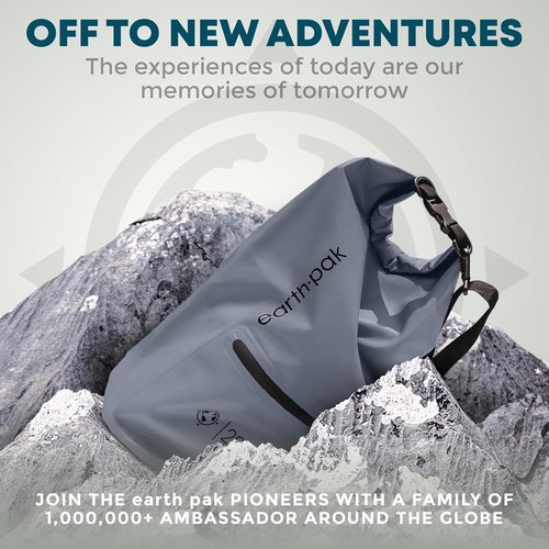 Earth Pak Waterproof Dry Bag - Keeps Gear Dry with Zippered Pocket | Durable & Lightweight Design
