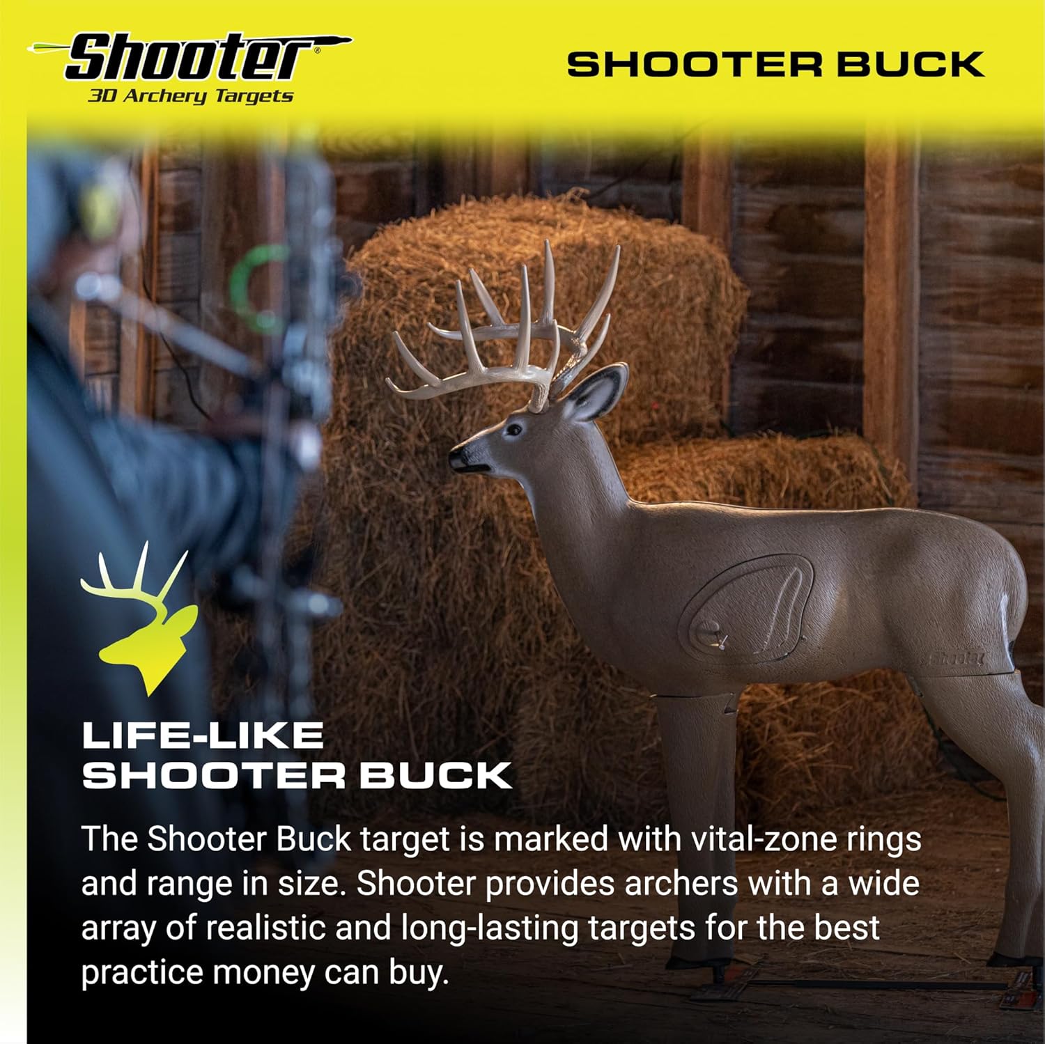 Shooter Buck 3D Deer Archery Target - Realistic Design for Accurate Practice | Durable & Weather-Resistant