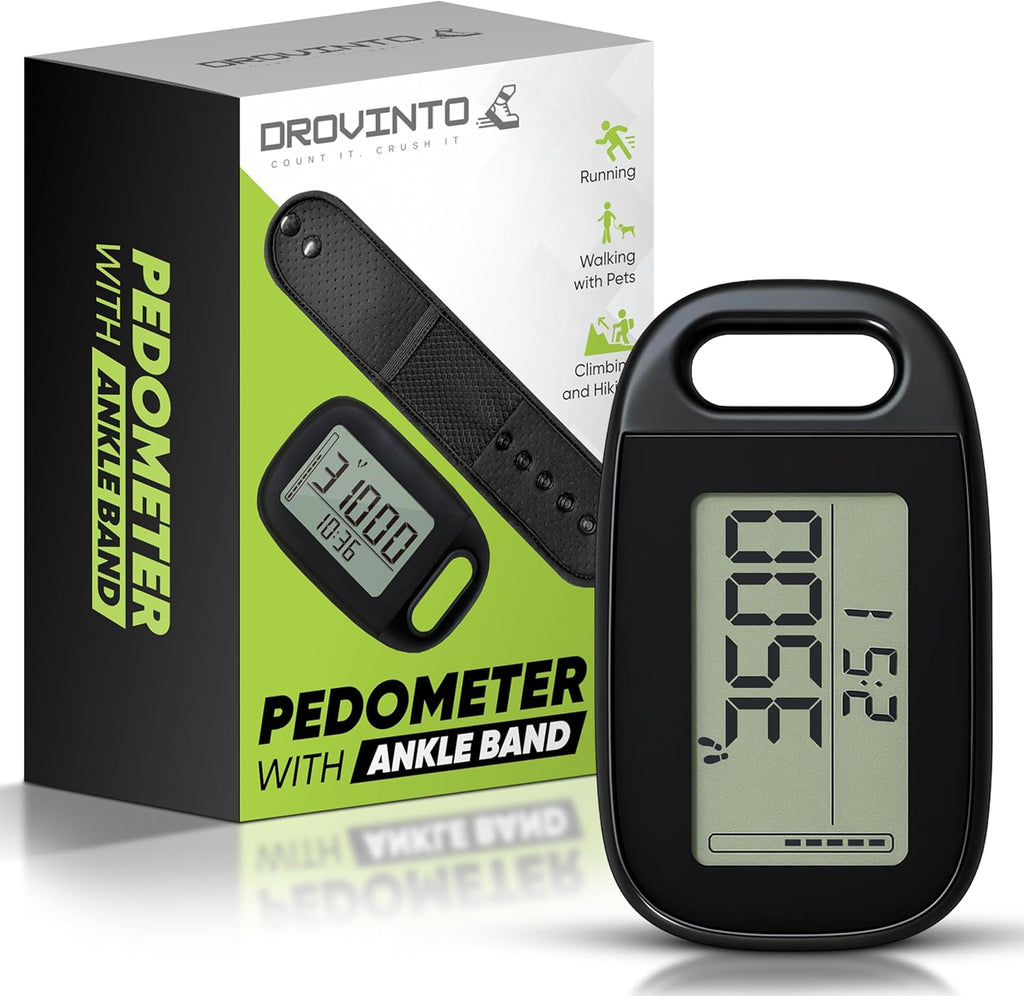Skiennix Ankle Pedometer Step Counter | Activity Tracker with Clip-On - Tracks Steps & Distance