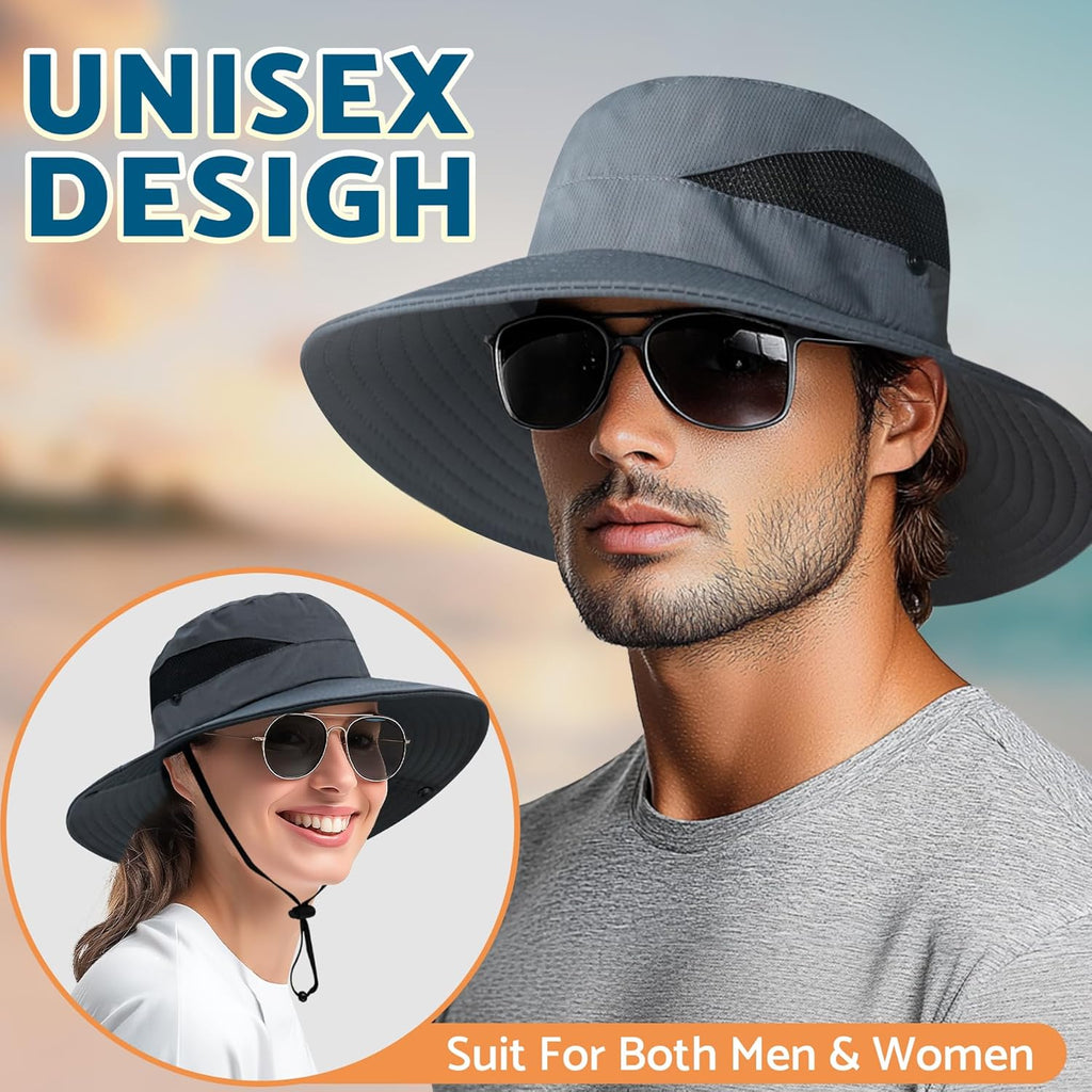 PFFY Sun Bucket Hat - 3” Wide Brim UPF 50+ Protection for Fishing & Beach Activities