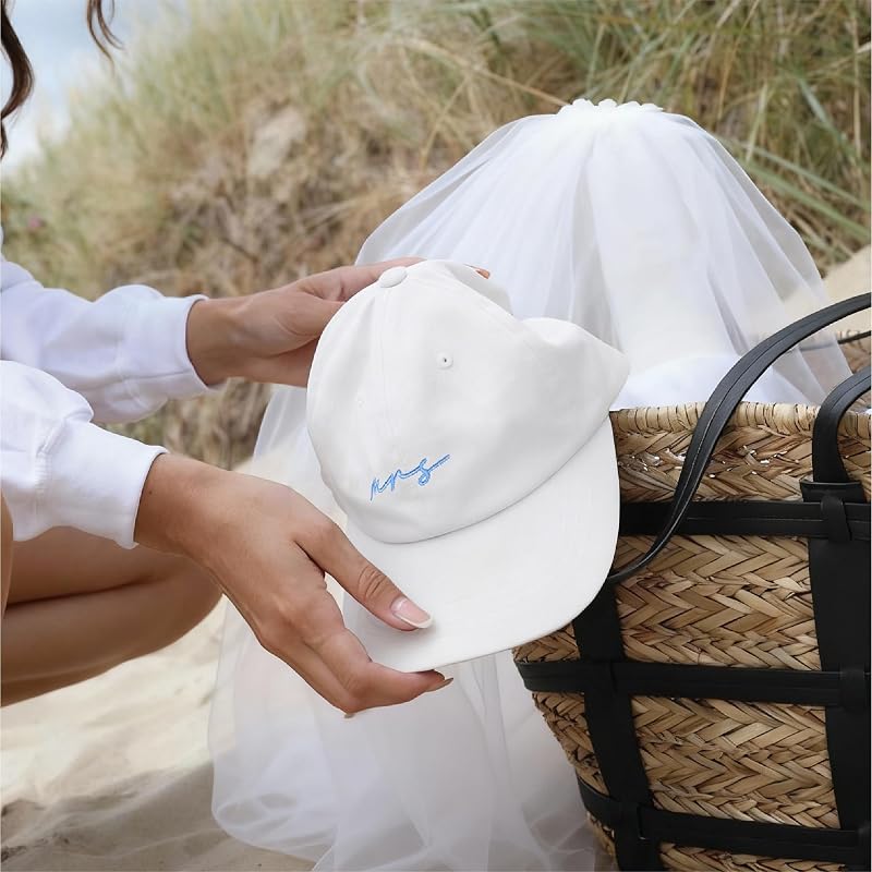Ms-lt Bride Hat - Honeymoon & Bridal Gift for Bride to Be, 3D Embroidered Cotton Cap