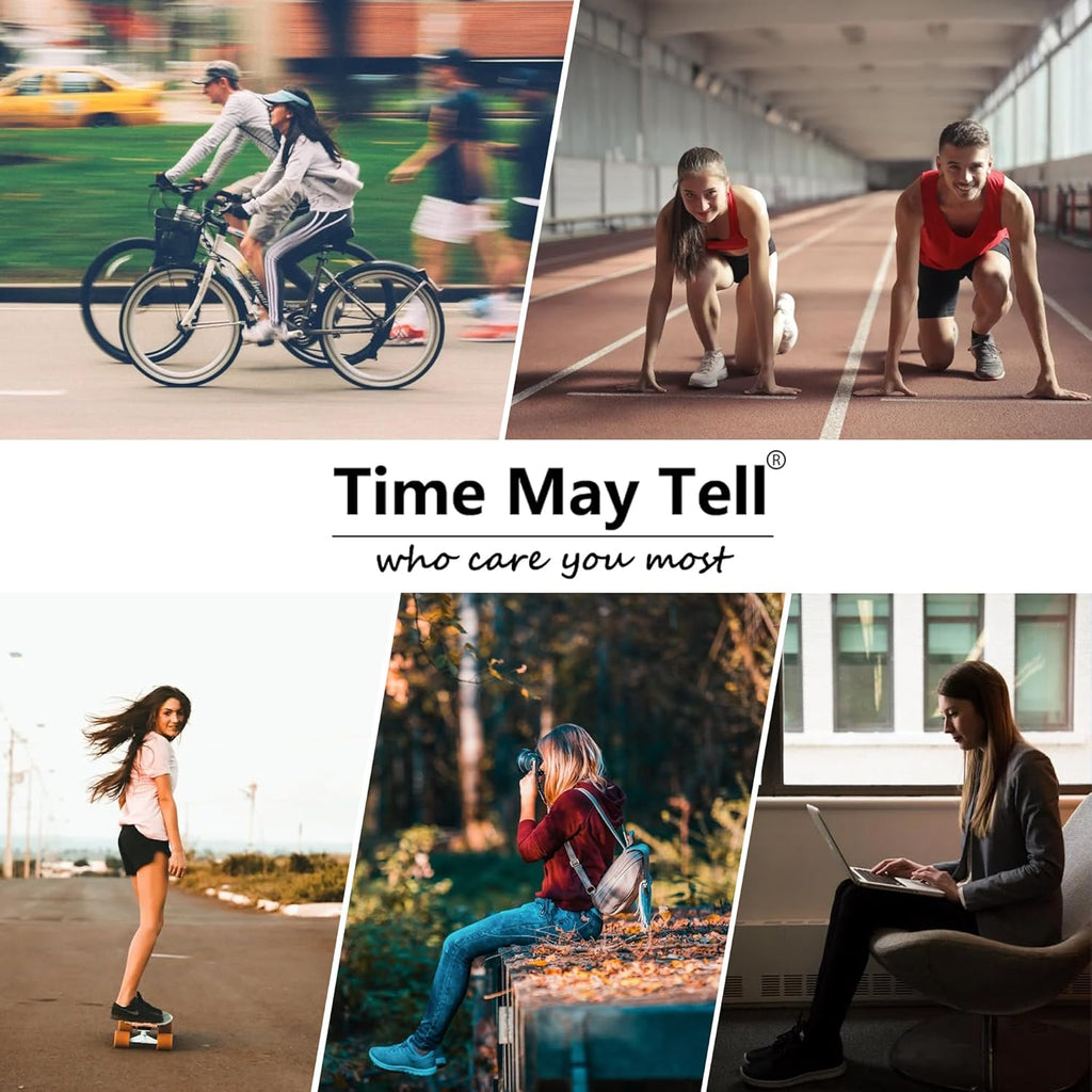 Time May Tell No-Show Socks - 8 Pairs Women's Non-Slip Low Cut Ankle Invisible Running Socks