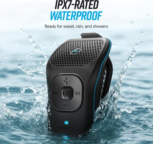 Noxgear 39g Wearable Bluetooth Speaker - Magnetic Mini Clip-On, Waterproof, 15 Hours Playtime | 100ft Range, Built-In Microphone