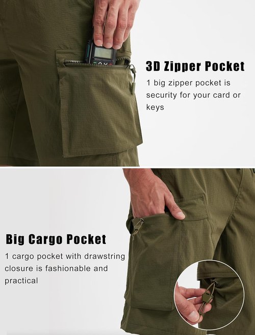 Libin Men's Cargo Shorts - Lightweight Quick-Dry Hiking Shorts for Outdoor Comfort | Breathable Design